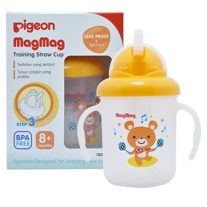 Bình tập uống nước chống sặc Pigeon cho bé180ml