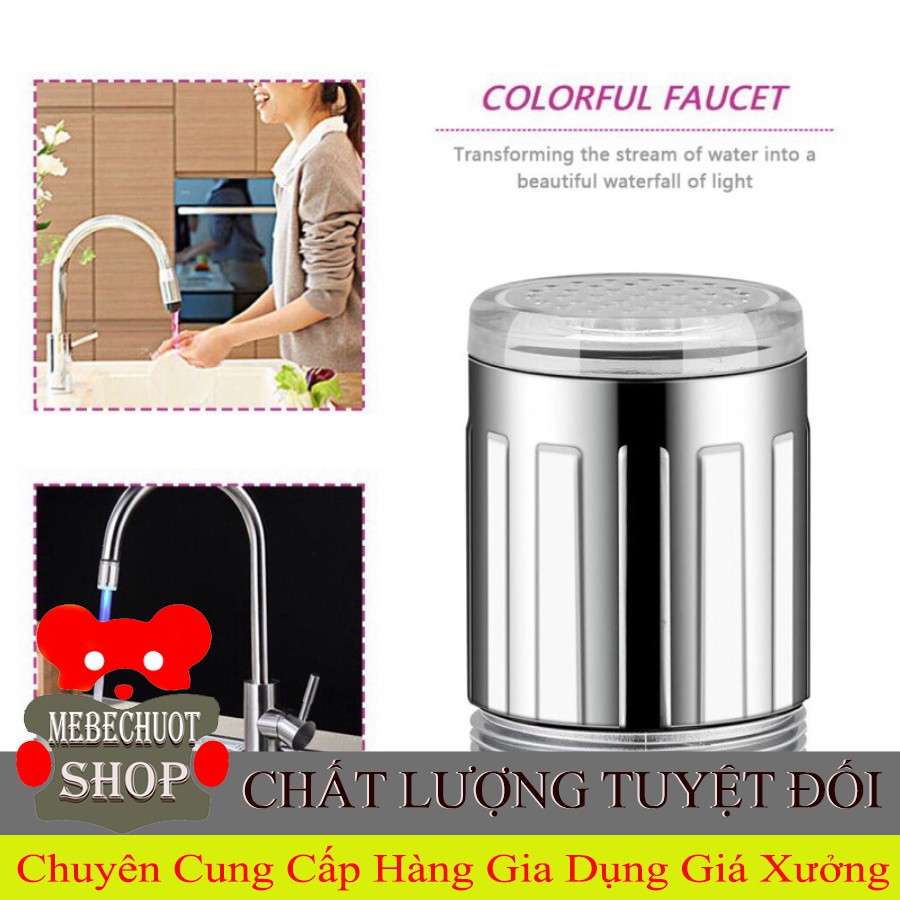 Đầu vòi nước đèn led 3D thông minh cảm biến đổi màu khi nhiệt độ nước thay đổi