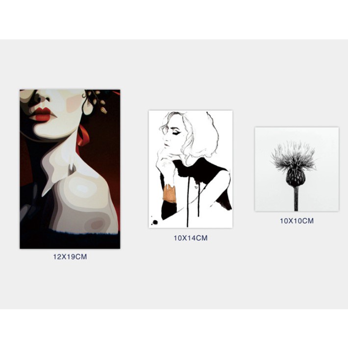 Set 9 Thẻ Giấy Trang Trí Họa Tiết Cô Gái Hình Dễ Thương