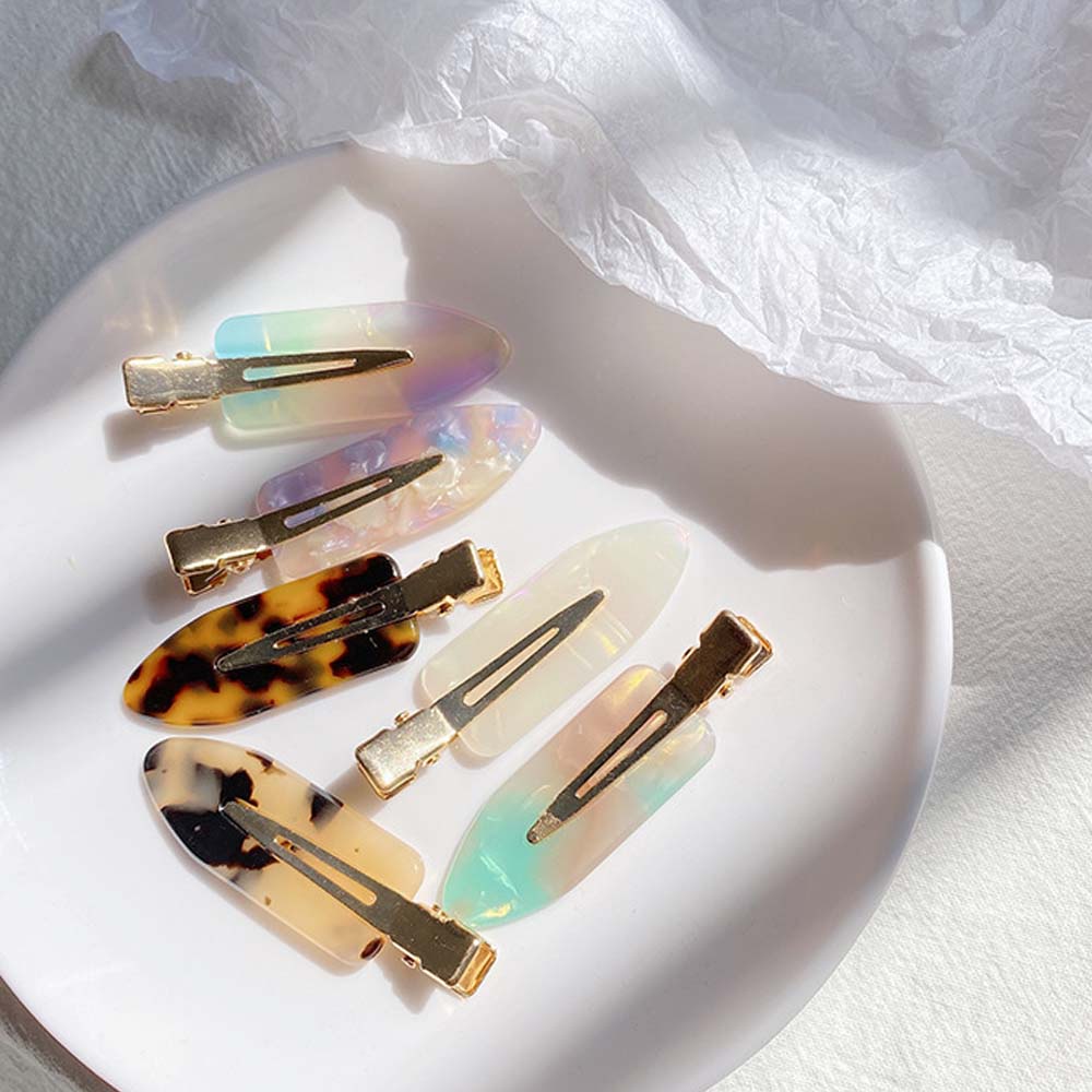 Kẹp Tóc Mái Không Cong Không Để Lại Dấu Vết Họa Tiết Da Báo Nhiều Màu Sắc Phong Cách Hàn Quốc Cho Nữ