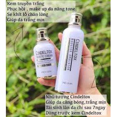 Bộ dưỡng trắng Cindeltox Kem truyền trắng + Nhũ tương Cindeltox chính hãng Hàn Quốc