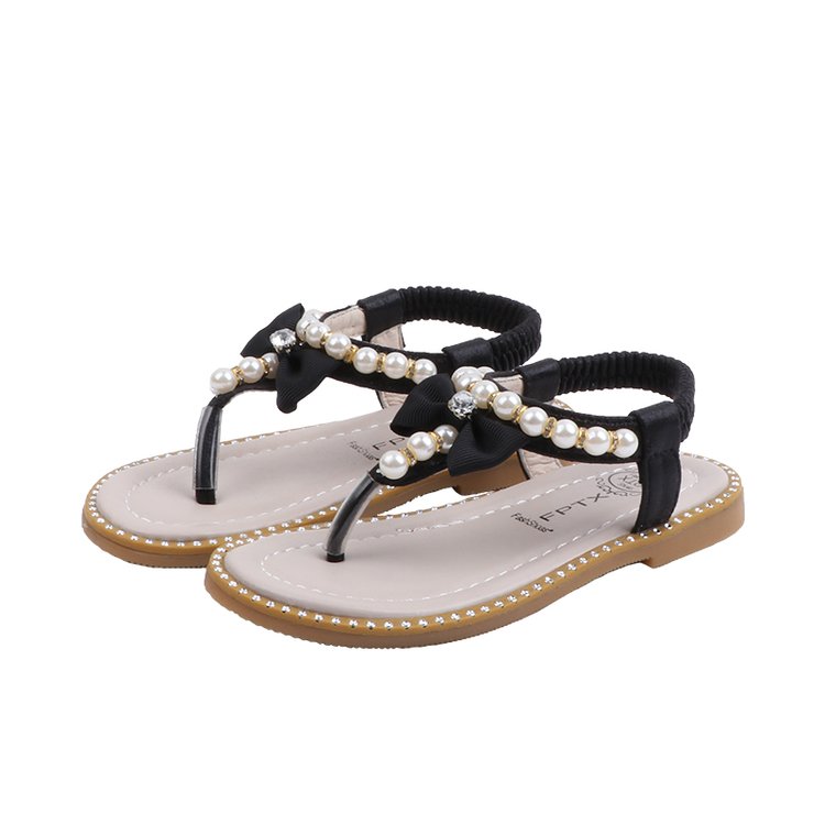 Giày Sandal Đính Ngọc Trai Giả Xinh Xắn 3 Màu Lựa Chọn Cho Bé Gái