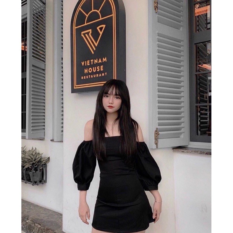 Váy trễ vai tay bồng