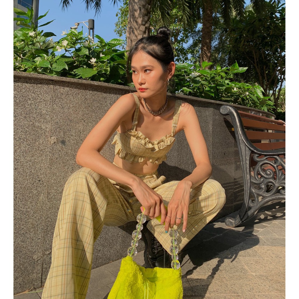 Áo Croptop Bèo Caro Be TARTAN -Wind Croptop SE / Caro Nude - TIẾT KIỆM 𝟔𝟗𝐤 khi mua combo 3 sản phẩm !!