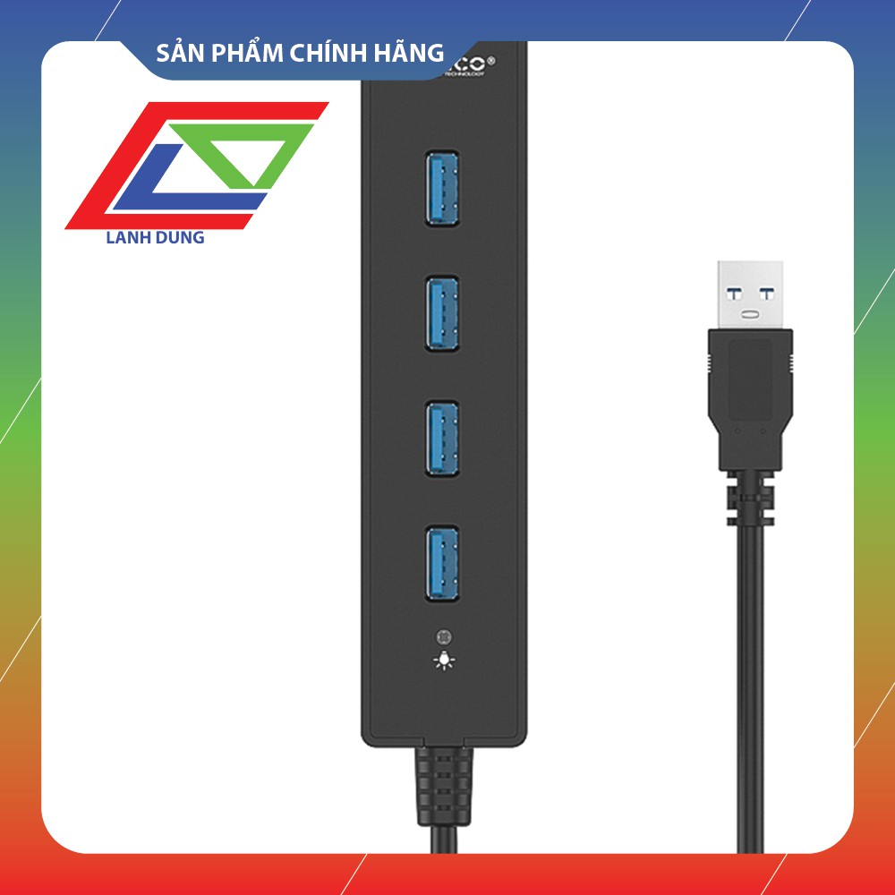 Bộ chia 4 cổng USB 3.0-Hub USB 3.0 Orico W8PH4-BK