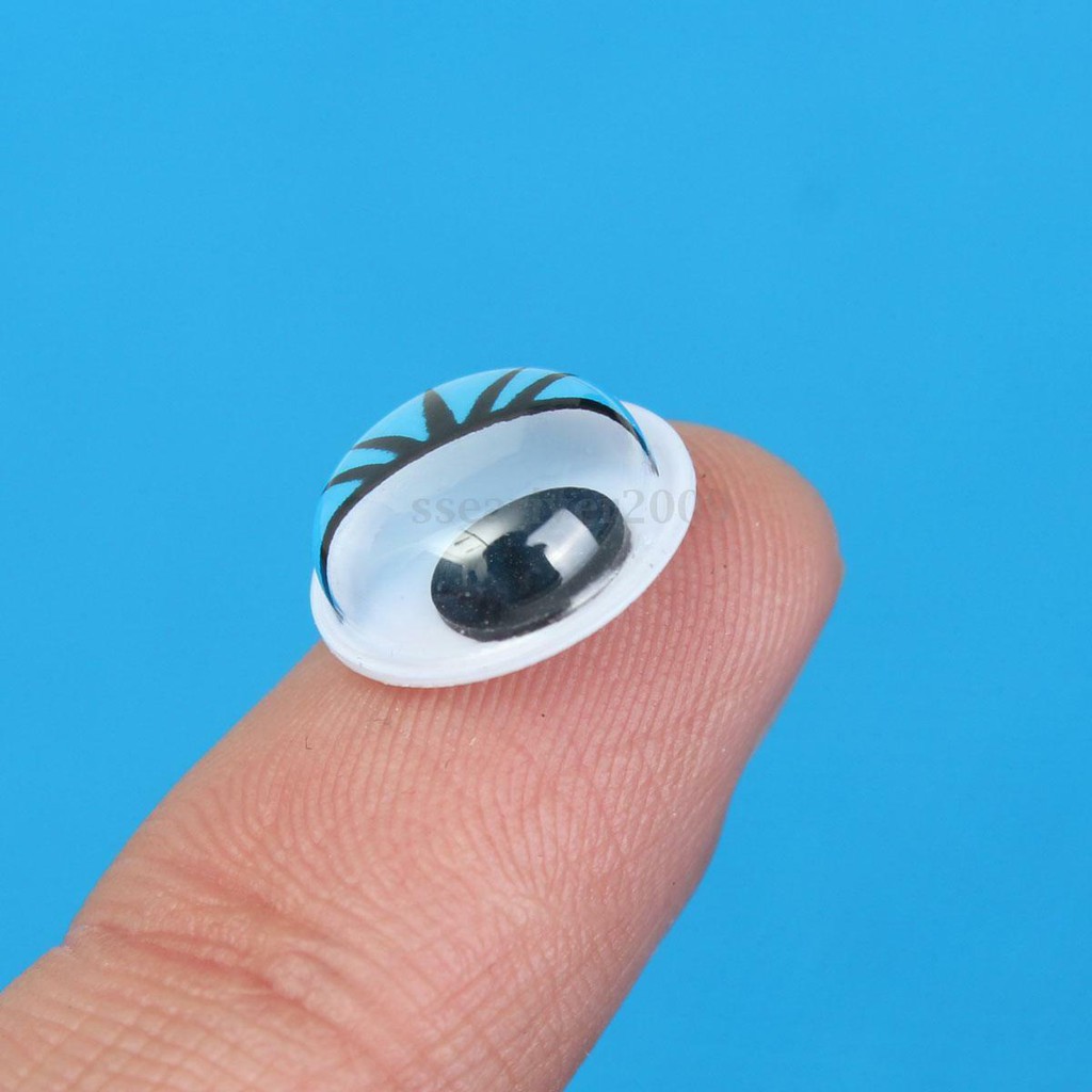 50PCs Coloured Eyelashes Wiggly Wobbly Googly Eyes Lash For DIY Craft Decor C