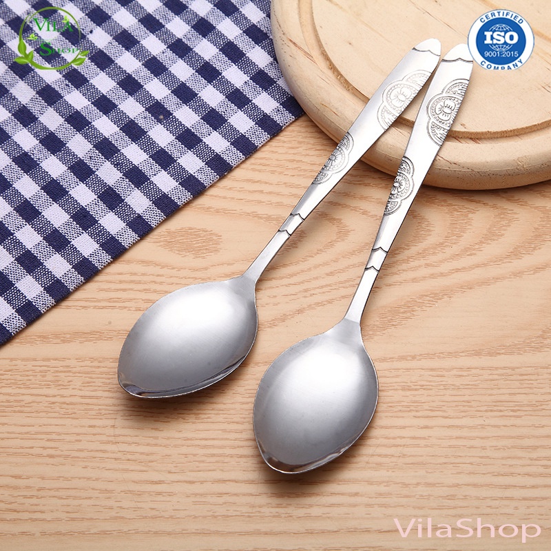 [ 8 Phân Loại ] Thìa Dĩa Inox, Thìa Inox Có Họa Tiết Đa Năng Nhiều Hình Dáng - Kích Thước Sử Dụng An Toàn Tiện Lợi