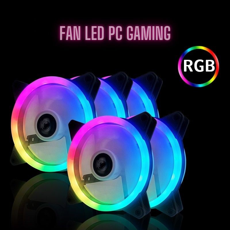 Combo 5 quạt tản nhiệt Case Led RGB,Cánh đặc 6 chân PIN, Loại cắm trực tiếp không qua Hub