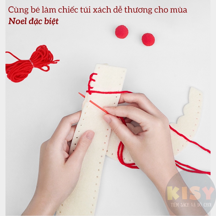 [CHÍNH HÃNG] BỘ THỦ CÔNG DIY LÀM TÚI ÔNG GIÀ NOEL cho bé 4+