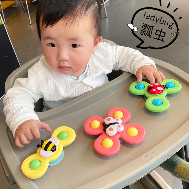 Set 3 Con Quay Spinner, Chong Chóng Dính Tường, Âm Thanh Vui Nhộn Cho Bé