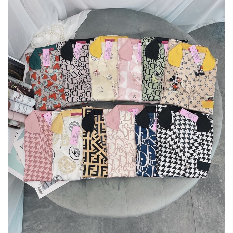 Đồ Ngủ💢Đồ Bộ Pijama Lụa Tay Ngắn-Quần Dài Tiểu Thư Dễ Thương 💖 Chất Liệu Satin | BigBuy360 - bigbuy360.vn