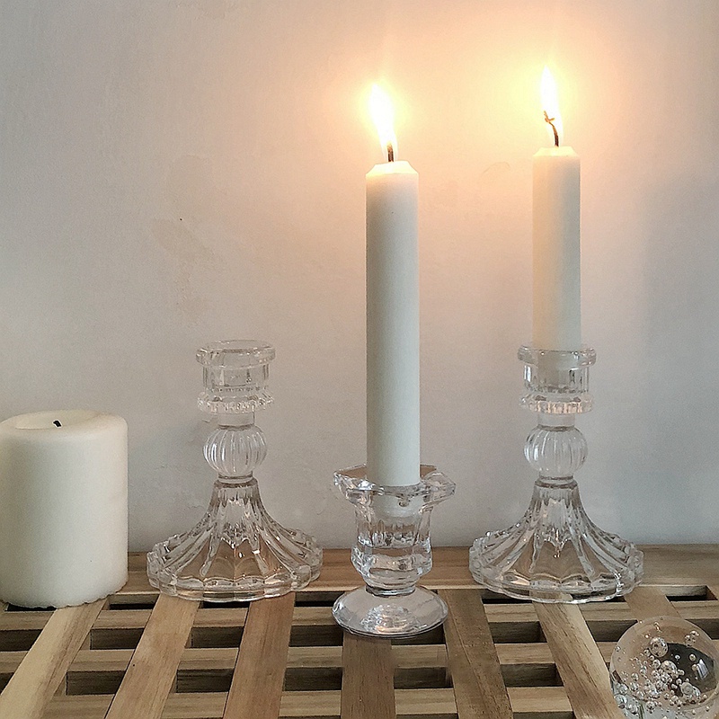 Đế Nến Thủy Tinh Phong Cách Retro Châu Âu