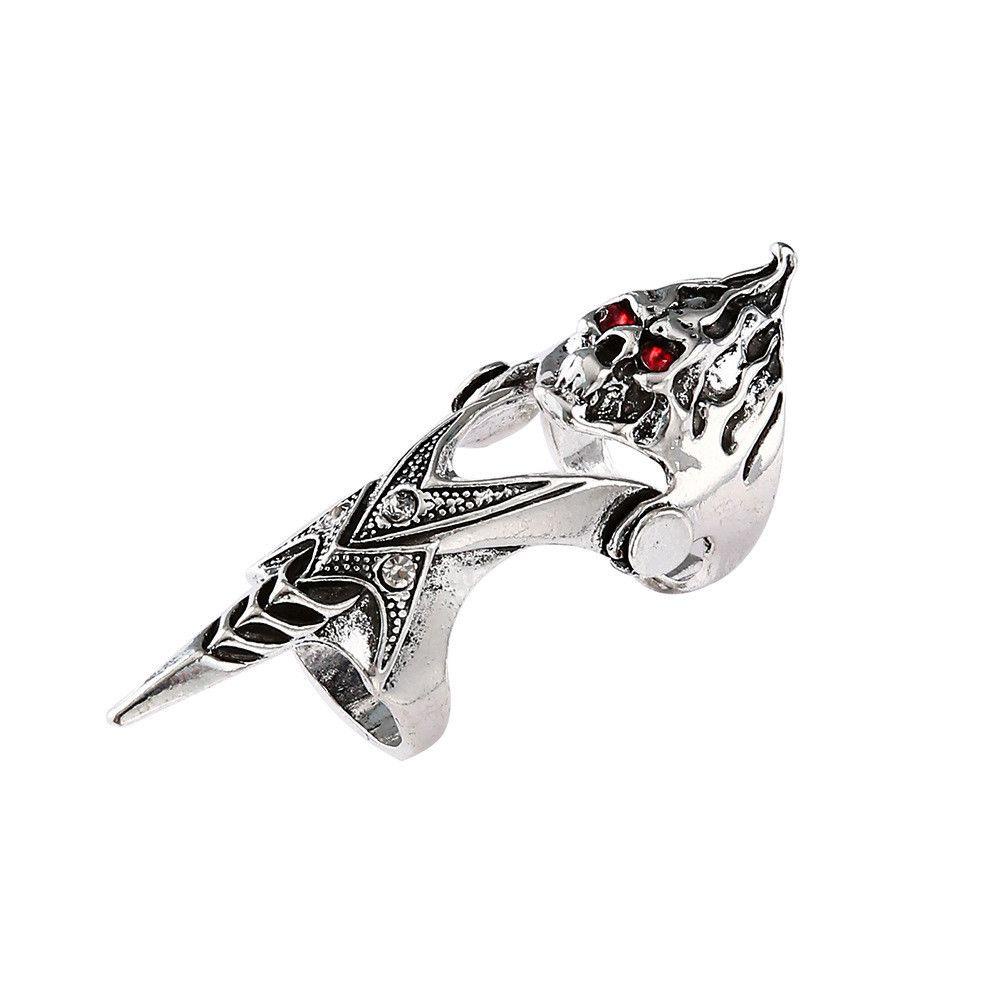 ROSE Nhẫn Hợp Kim Hình Đầu Lâu Phong Cách Rock Cá Tính