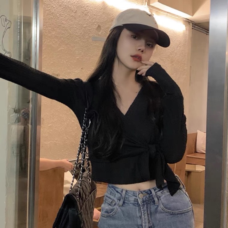 [ORDER] Áo kiểu cổ chéo thắt nơ ulzzang | BigBuy360 - bigbuy360.vn