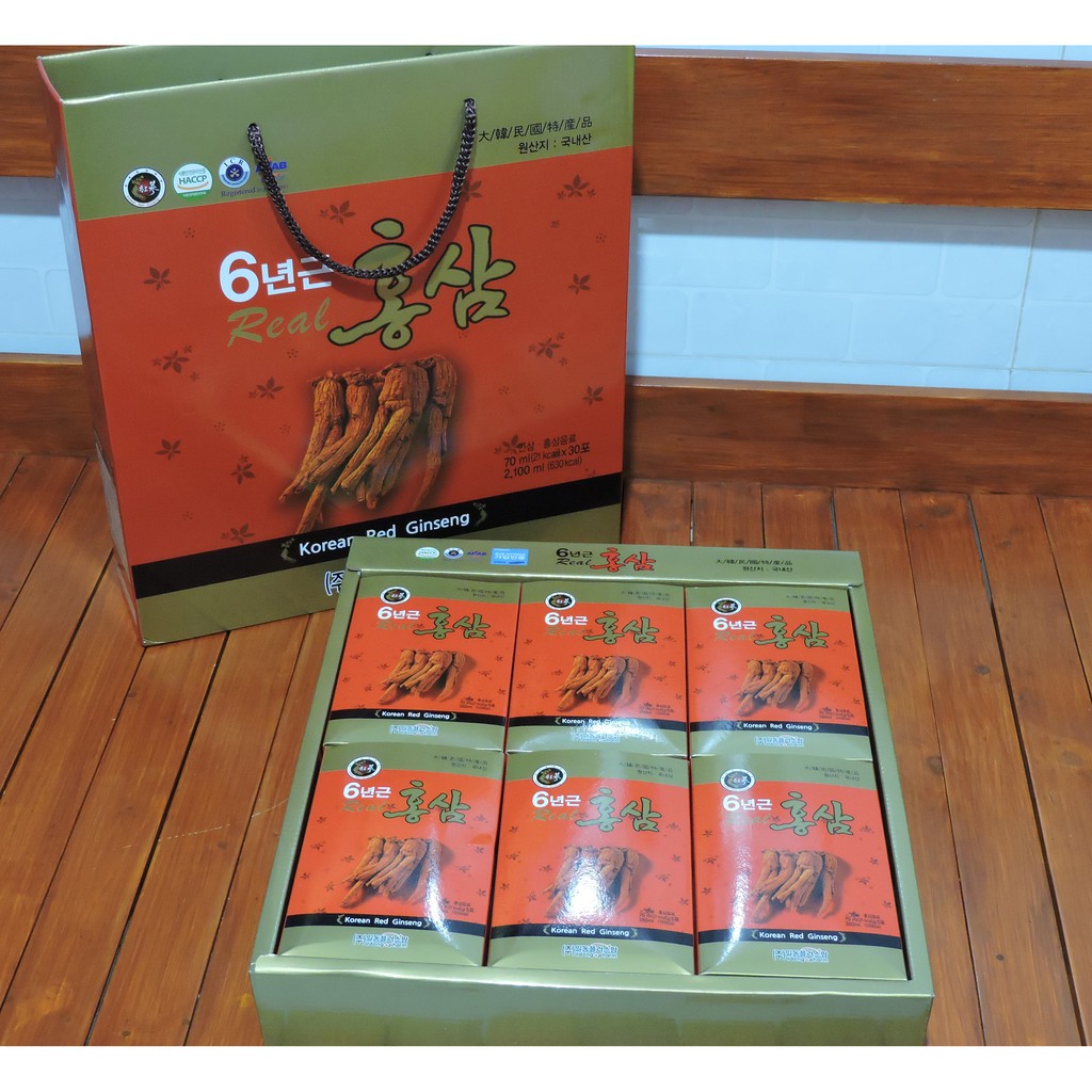 Nước Hồng Sâm Real Red Ginseng Hàn Quốc Hộp 30 Gói * 70ml