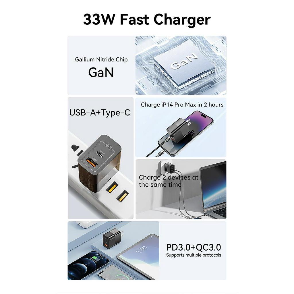 Củ Sạc Nhanh essager 33w Cổng type c pd Cho ip 14 13 12 11 pro max xs 8 p
