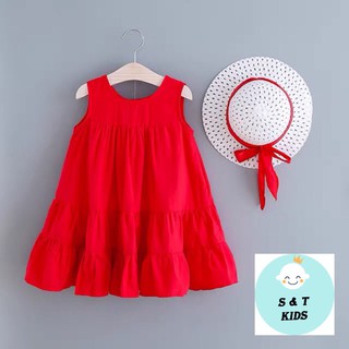 Áo đầm kèm nón cho bé
