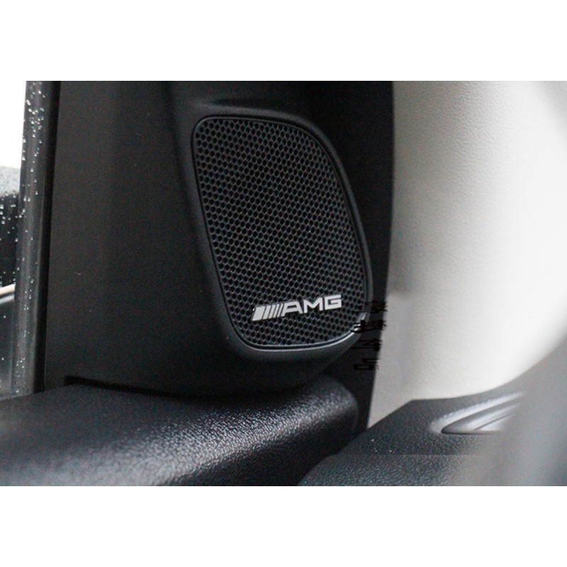 Set 2 logo AMG dán vô lăng xe hơi Mercedes