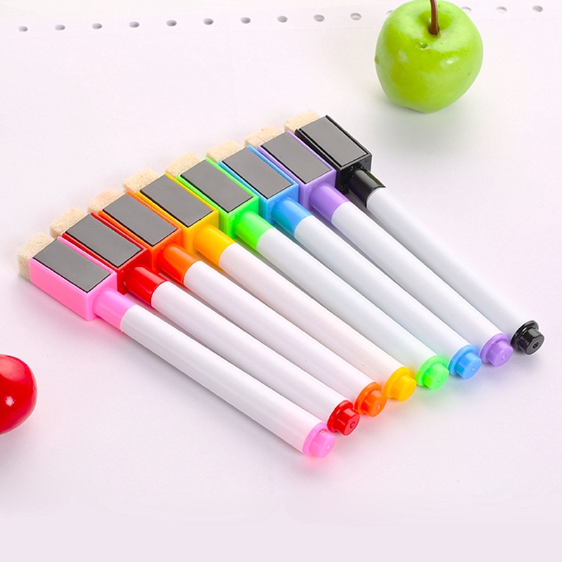 Set 8 bút vẽ màu không độc hại thiết kế có đầu gôm tẩy tiện lợi đa năng