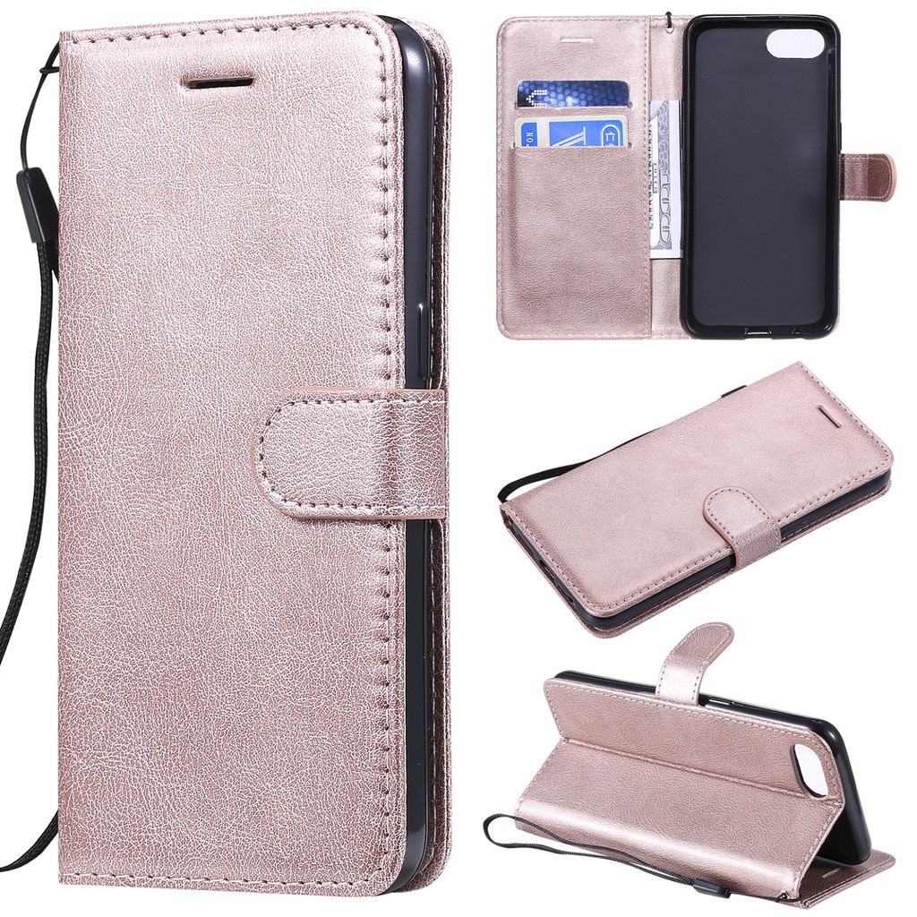 Bao da điện thoại màu trơn cho OPPO REALME 3 5 PRO C2 A1K | BigBuy360 - bigbuy360.vn