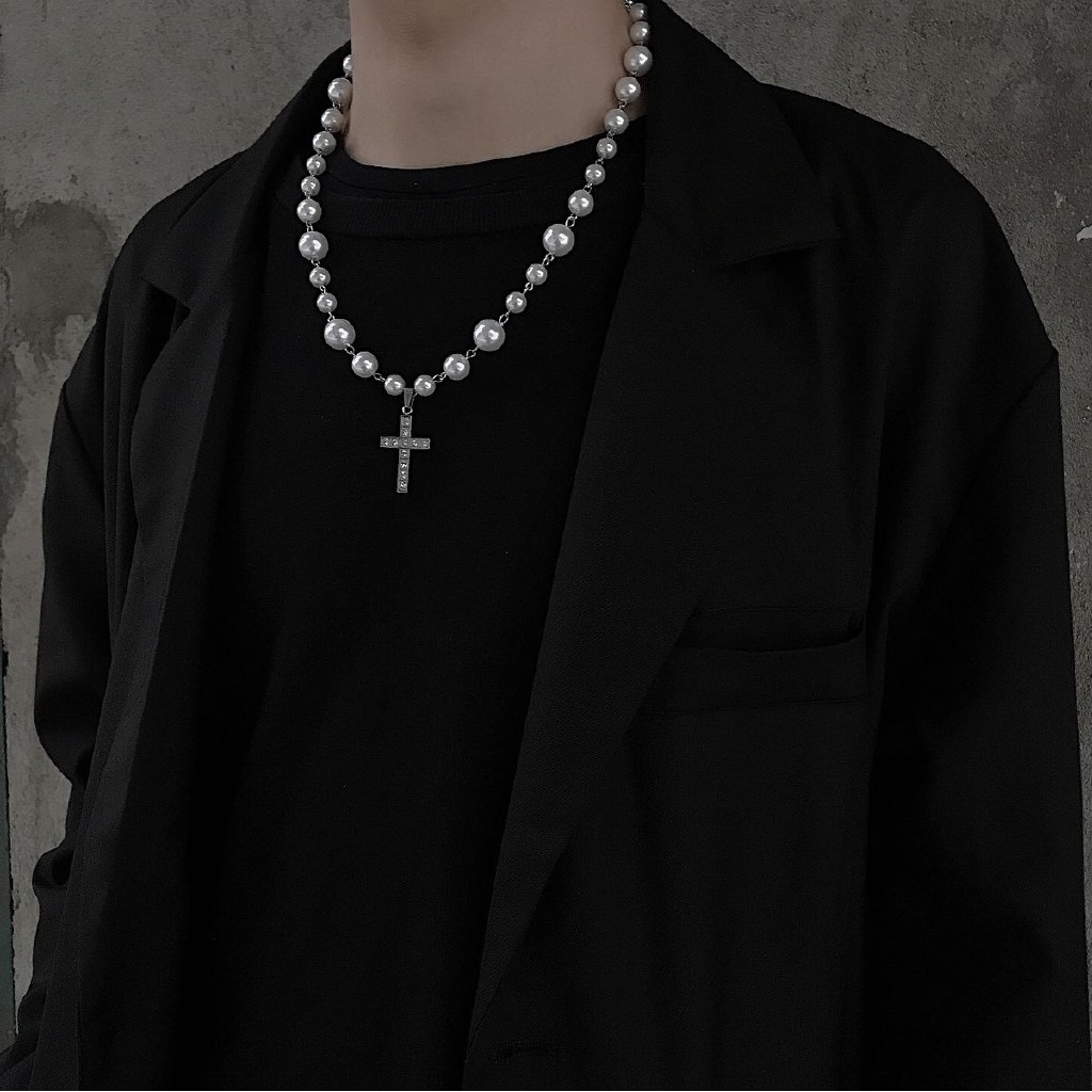 Dây Chuyền Đính Kim Cương Ngọc Trai Giả Phong Cách Cổ Điển Thời Trang 23172