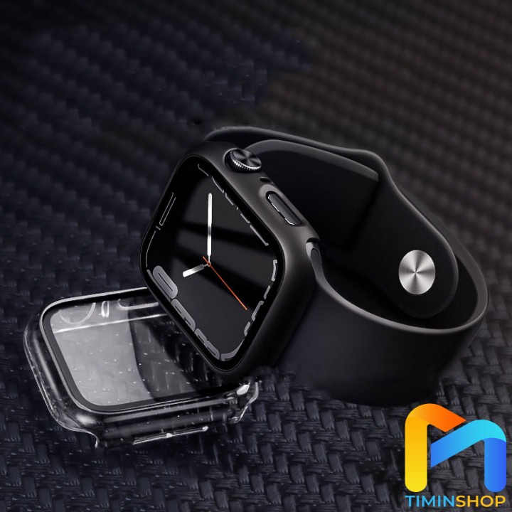 Ốp Apple Watch series 7 size 41/ 45mm - Chất PC + kính cường lực