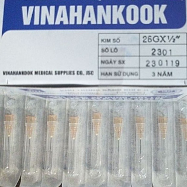 Kim tiêm 18G, 20G, 23G, 25G, 26G, 25G x 5/8 Vinahankook