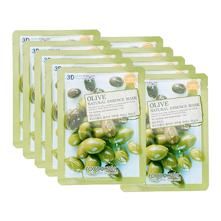 Combo 10 miếng mặt nạ 3D FOODAHOLIC olive