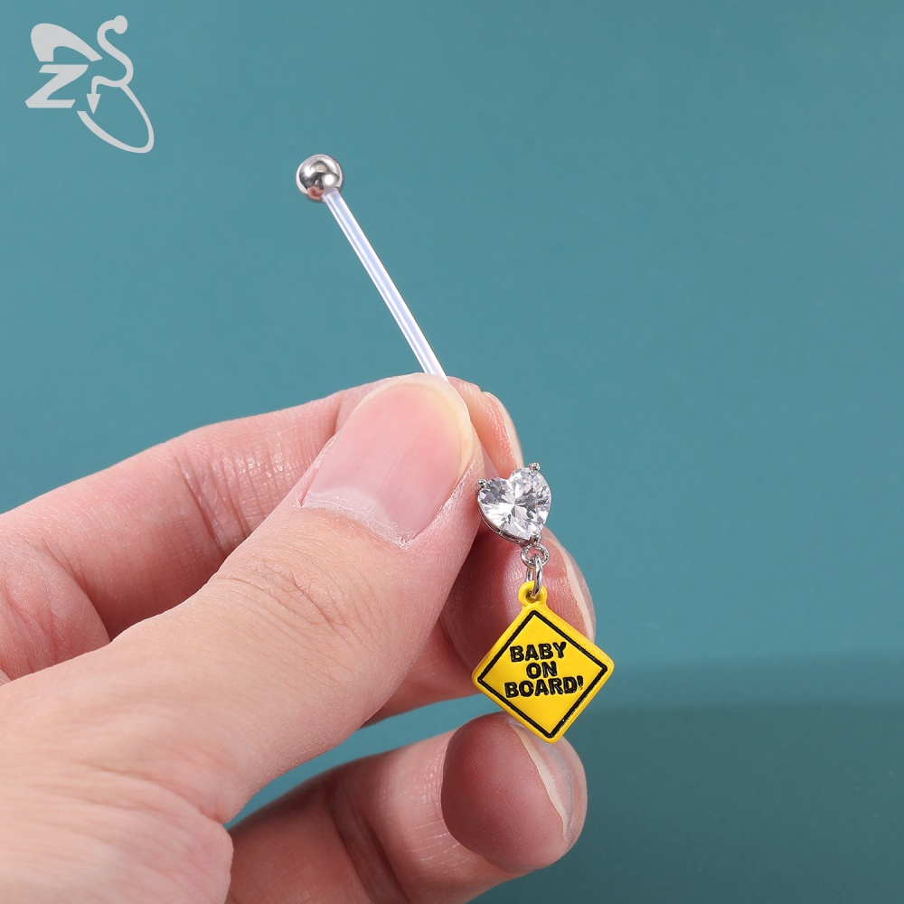 Khuyên rốn đính đá xinh xắn 14g cỡ 10 / 24 / 32 / 38mm tùy chọn