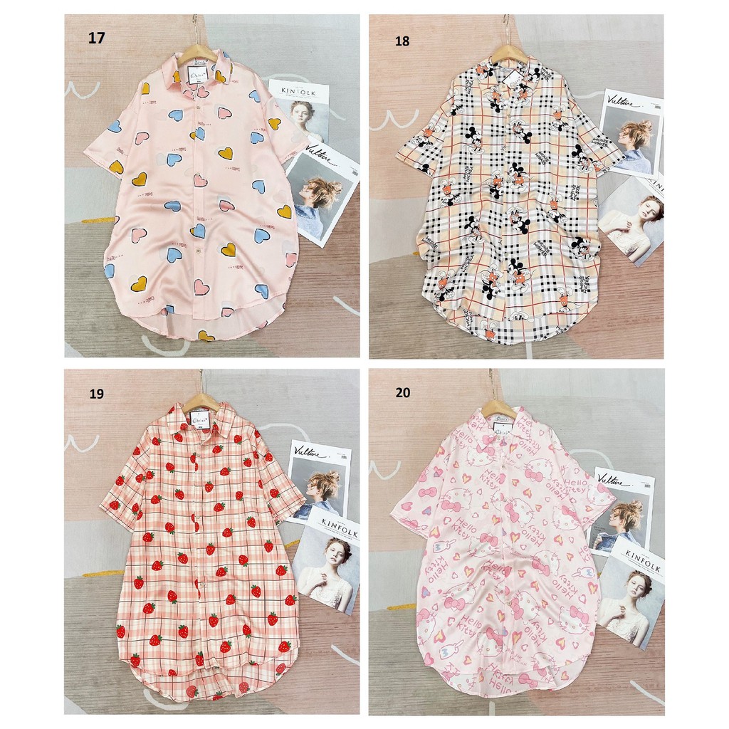 Đầm Ngủ Lụa Satin Cổ Bèo - Cổ Sơ Mi (P1) | BigBuy360 - bigbuy360.vn