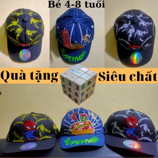  Mũ lưỡi trai mũ cho bé mũ siêu nhân cho bé chất liệu coton và vải bò mềm họa tiết thêu hàng Việt Nam chất lượng cao 