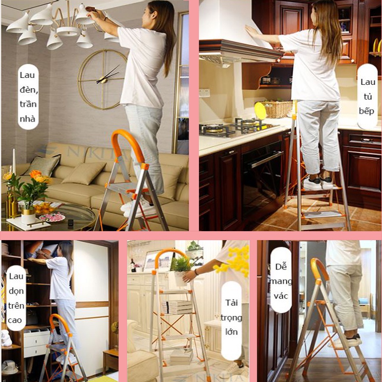 Thang ghế Inox gia đình - xếp gọn - Chính hãng NIKITA