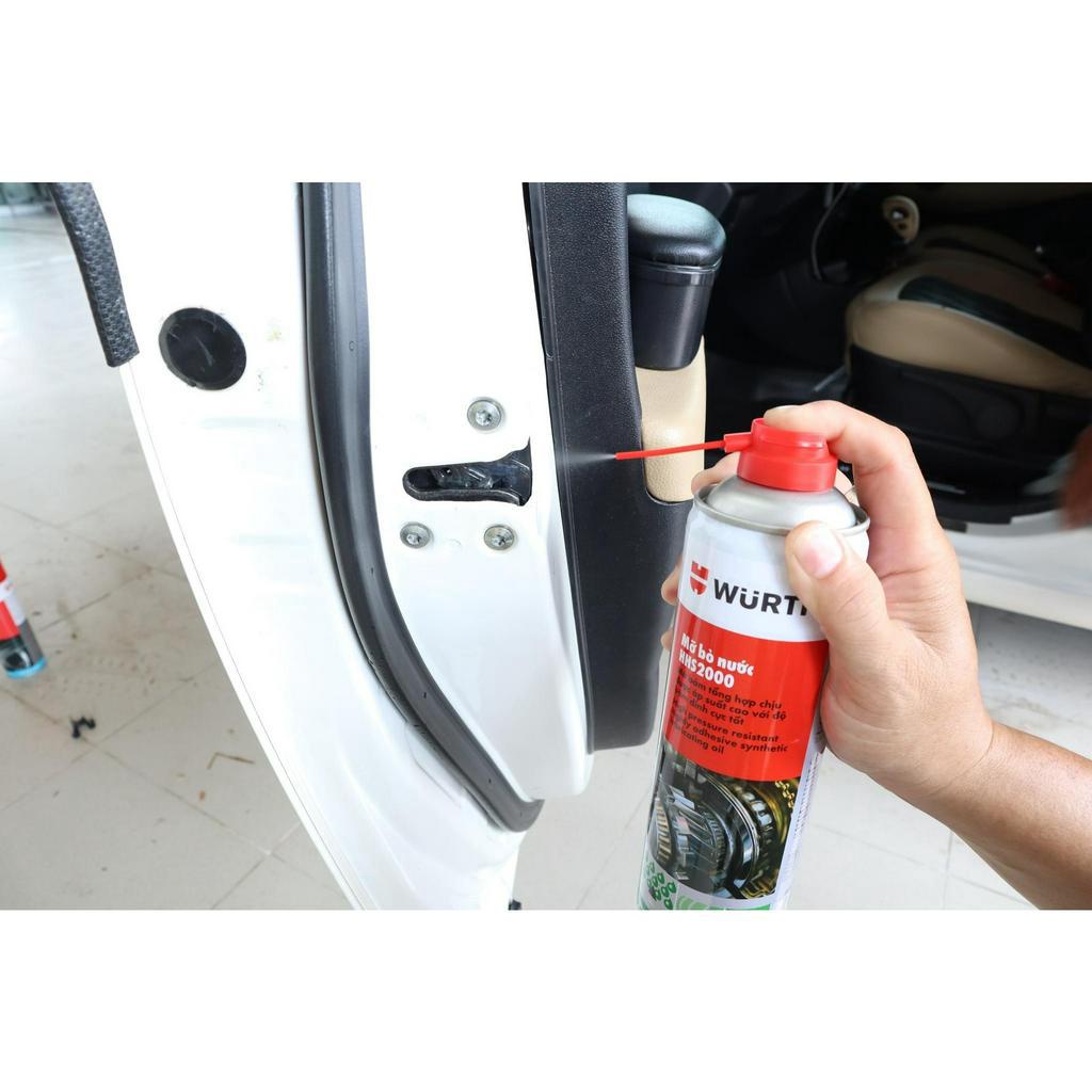 MỠ BÒ NƯỚC BÔI TRƠN DẠNG XỊT CHỊU NHỆT CHÍNH HÃNG WURTH  (500ml cho ô tô xe máy xe đạp xích khớp truyền động, cánh cửa )