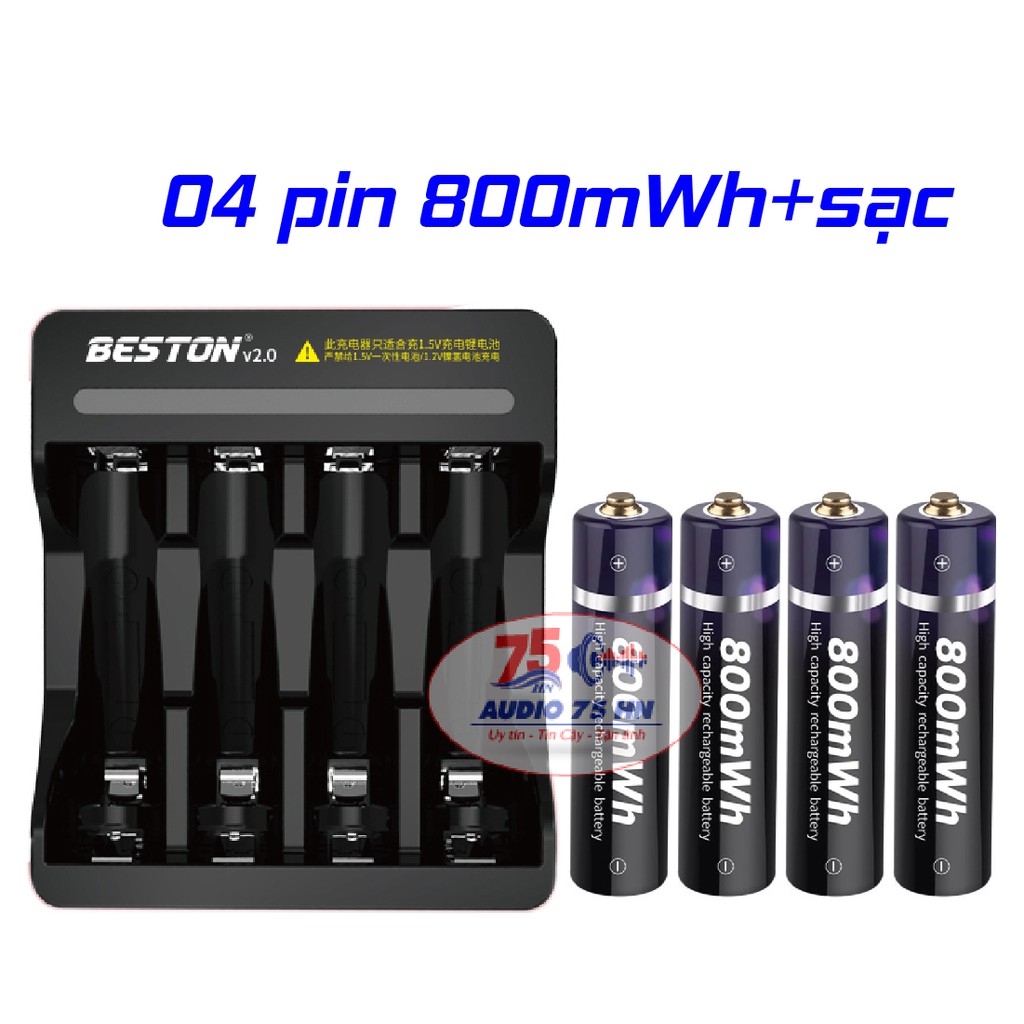 Pin sạc Lithium 1,5V AA, AAA chính hãng Beston 800mAh, 2800mAh, 3500mAh, bộ sạc beston M7011 Sạc nhanh tự ngắt, Pin 1.5V