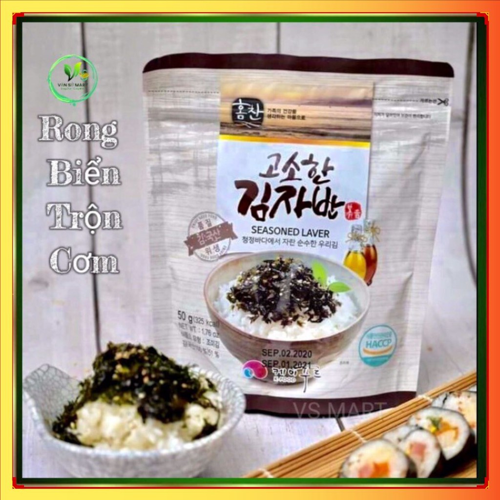 Rong biển trộn cơm🌿Rong biển vụn Hàn Quốc🌿Khối lượng 50G/Xé ra ăn liền hoặc ăn với cơm/Vị oliu/Thơm ngon/Bổ dưỡng