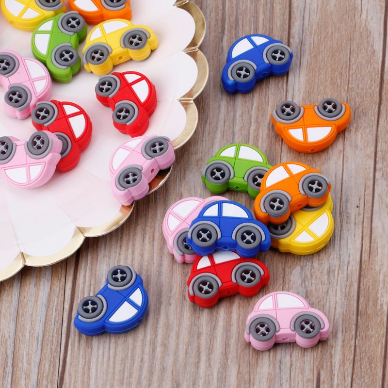 Hạt Silicone Hình Xe Hơi Dùng Làm Vòng cổ Cho Bé Gặm DIY