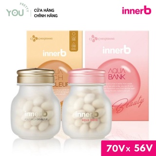 Bộ đôi viên uống cấp nước giữ ẩm da sáng mịn innerb aqua rich doubleup & aqua bank