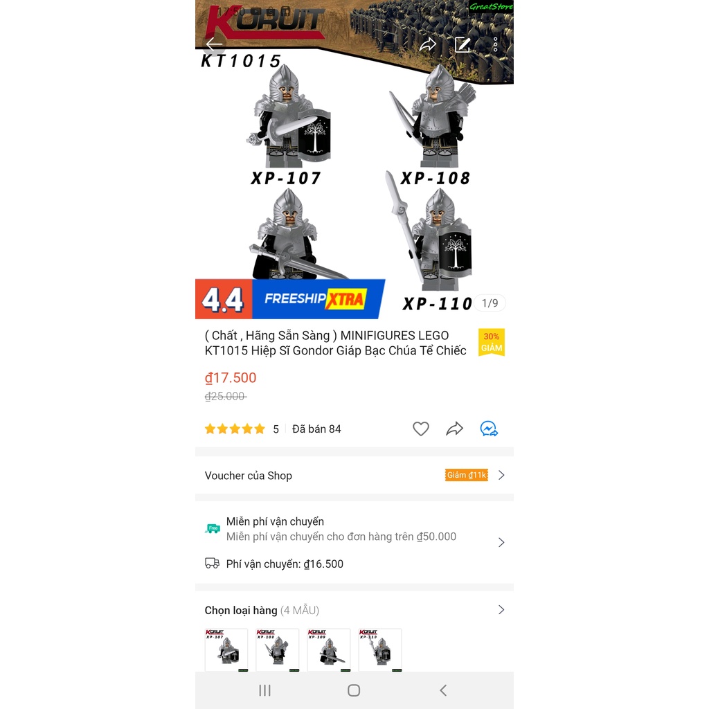 MINIFIGURES LEGO KT1015 KT1014 Hiệp Sĩ Gondor Giáp Bạc Chúa Tể Chiếc Nhẫn - The Lord of the Rings