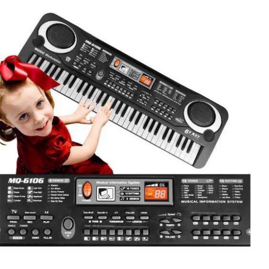 Đàn organ, đàn piano cho bé 61 phím tặng kèm míc hát karaoke siêu cute xử dụng pin tiểu hoặc cắm điện trực tiếp