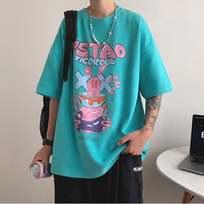 Áo cotton nam nữ unisex thun tay lỡ ulzzang phông đen cotton oversize YSTAO form rộng in hình cool ngầu SamMy96 Shop
