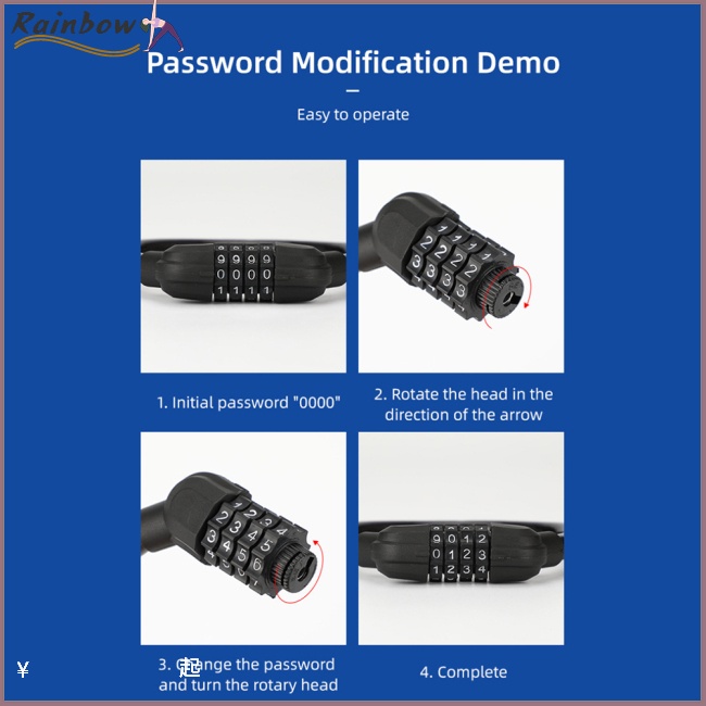 Ổ Khóa Bốn Số Thông Minh Chống Trộm Hình Oval Nhỏ Gọn Dành Cho Xe Đạp