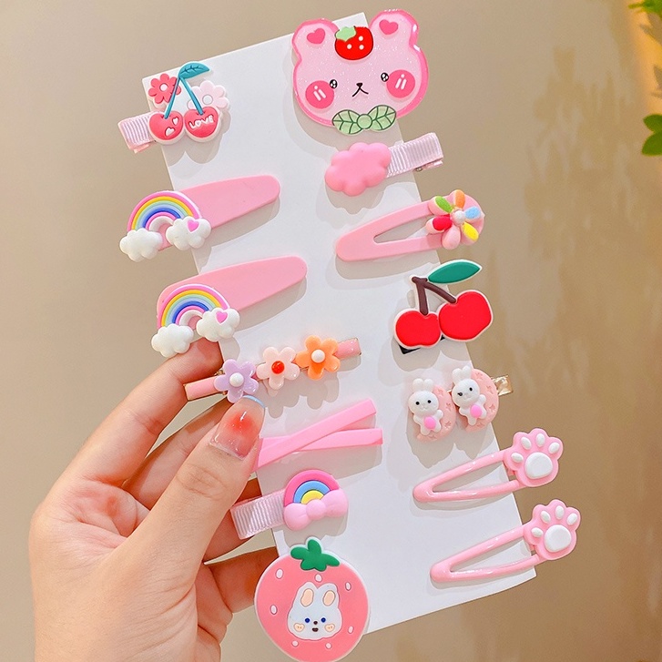 Bộ Kẹp Tóc Kiểu Hoạt Hình Đáng Yêu Cho Bé Gái