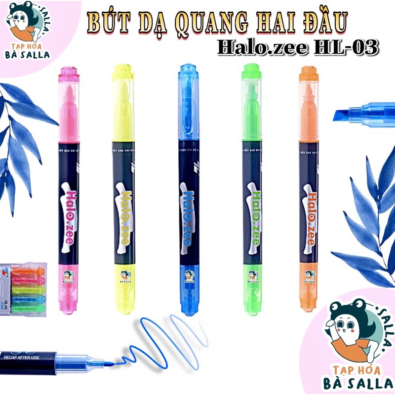 Bút dạ quang hai đầu Halo zee TL - HL03 ( vàng/hồng/cảm/xanh lá/xanh dương )