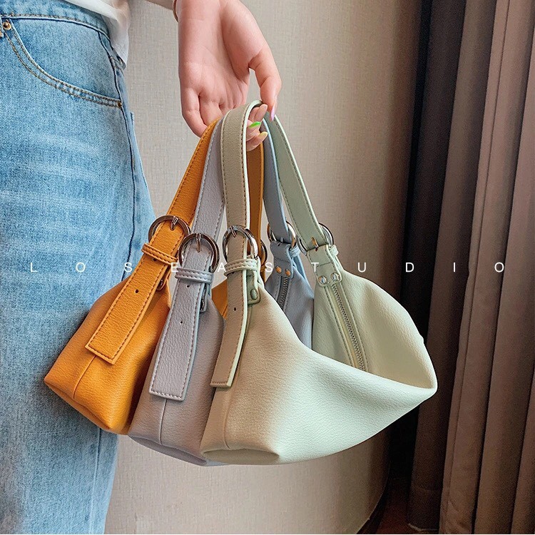Túi Kẹp Nách Da Trơn Phối Túi Khóa Nhỏ Trendy S015