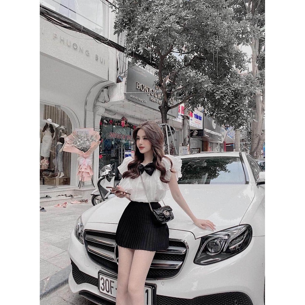 Sỉ Sét áo tay bèo nơ cánh tiên