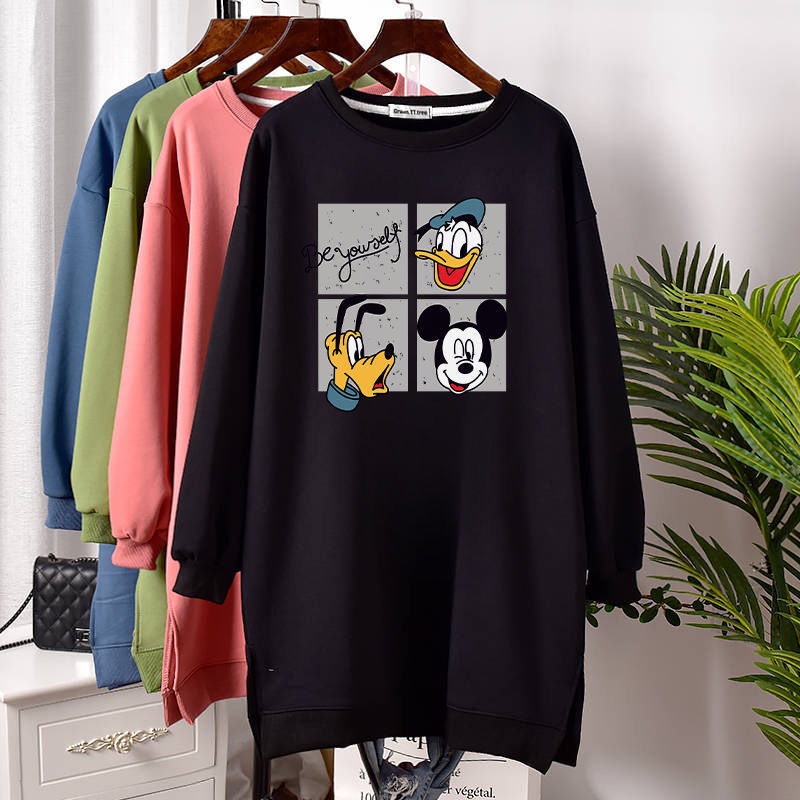 Áo Sweater Tay Dài Dáng Rộng In Họa Tiết Hoạt Hình Phong Cách Hàn Quốc Thời Trang Mùa Thu Cho Nữ C9569 [40-150KG]
