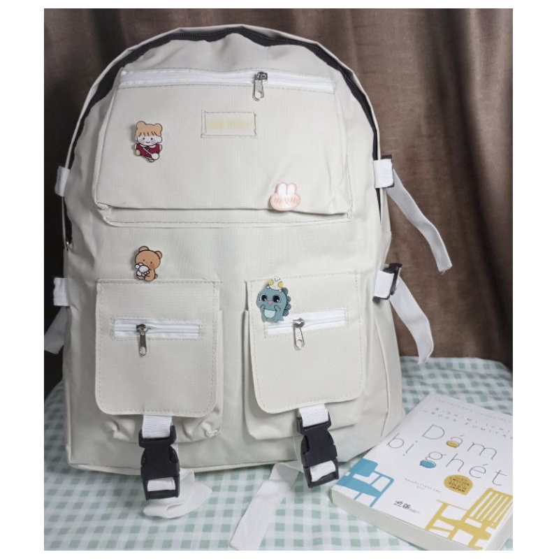 Balo thời trang Cặp đi học nhà Ram - tặng kèm sticker