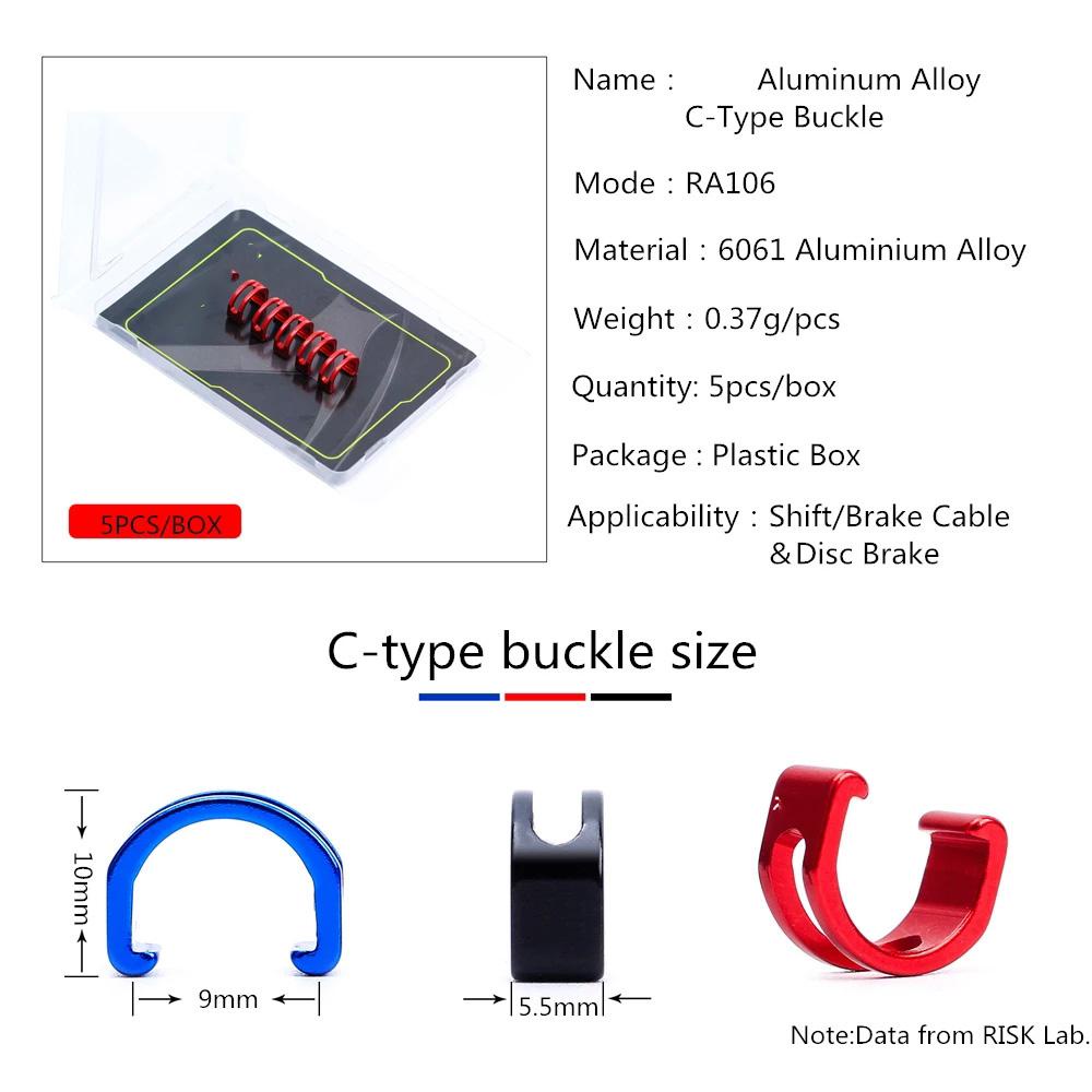 Danilo Kẹp Dây Phanh Thủy Lực / Dây Cáp Chuyển Số Hình Chữ C Bằng Hợp Kim Nhôm Cho Xe Đạp Leo Núi