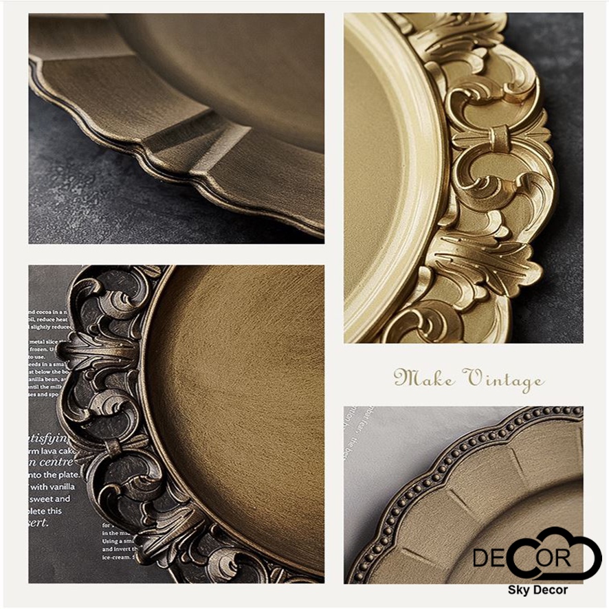 Khay Vintage tròn - Phụ kiện trang trí nhà cửa/cửa hàng - Đạo cụ chụp ảnh - SkyDecor