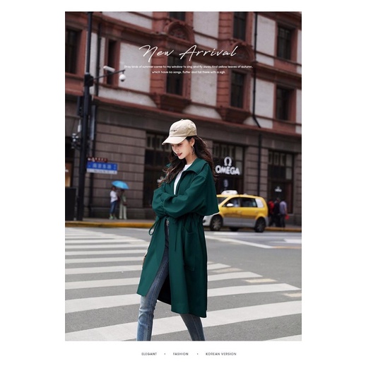 Áo khoác kaki nữ dáng dài phong cách trẻ trung